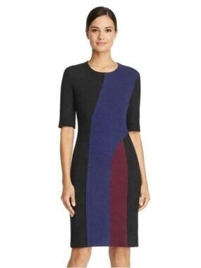 Hugo Boss Colorblock Knee Length Sheath Dress